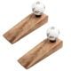 2 Pieces Golden Leaf Big Ceramic Round Wooden Door Stopper